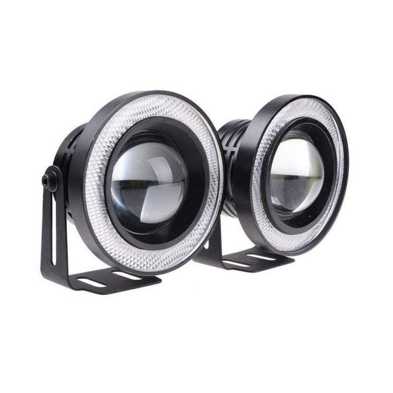 ESUPPORT 2Pcs 2.5" 12V 30W COB LED Fog Light Projector Car Blue Angel Eyes Halo Ring DRL Lamp Headlight Driving Bulbs - Image 3